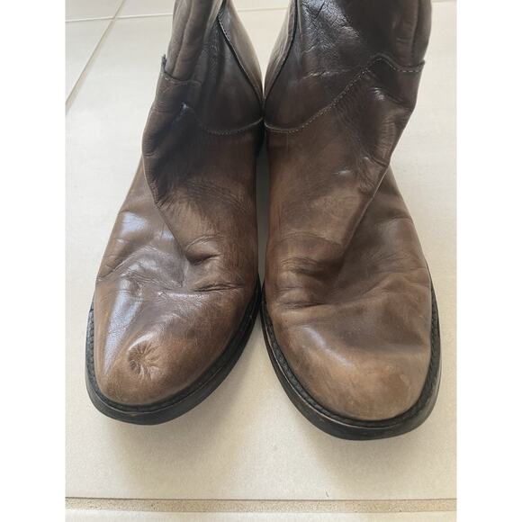 Charles David Boots Women Sz 38.5/8.5/9 Flat Knee High Leather Distressed FLAW - Picture 4 of 8